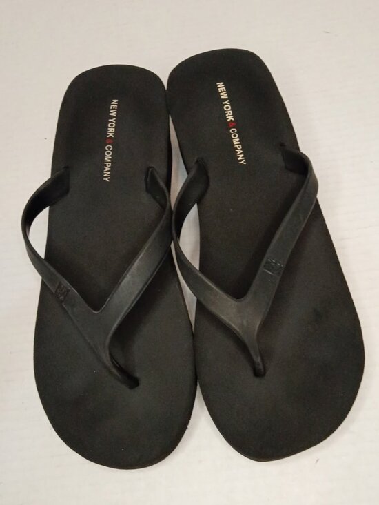 New York & Company Shoes - New York & Company Black Platform Wedge Flip Flops Sandals Women's Size 8